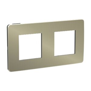 plaque-unica-studio-metal-bronze-avec-lisere-noir-2x2-modules-2-postes